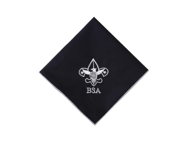 Embroidered Neckerchief - Black/Silver