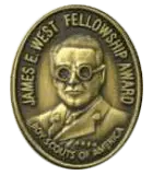 Bronze medal for James E. West award.